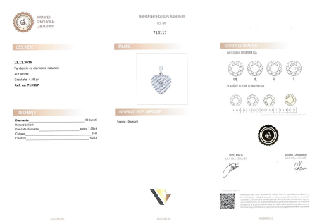 Pandantiv Aur Alb 9k, Diamante aprox. 1ct [3]