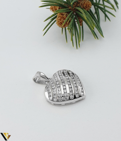 Pandantiv Aur Alb 9k, Diamante aprox. 1ct [1]