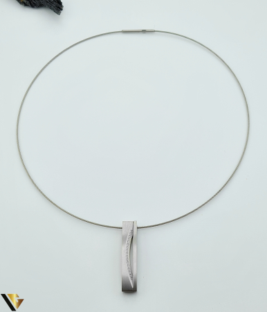 Pandantive cu diamante - Colier otel inoxidabil, Pandantiv Diamante 0.085 ct