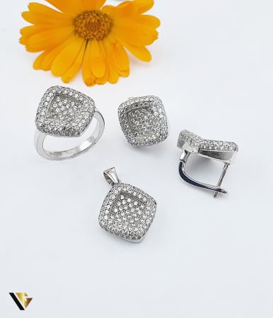 Bijuterii din argint - Set Argint 925, Cercei, Pandantiv si Inel