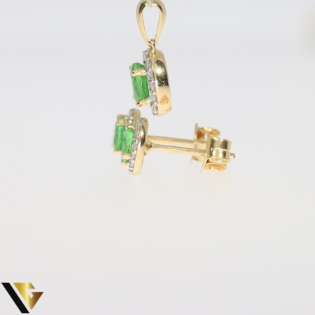 Set Aur 14k, Diamante 0.23 ct, Tsavorite [2]