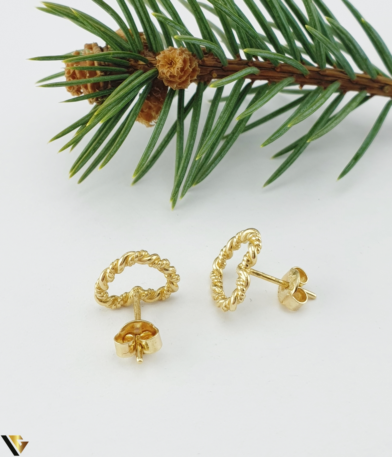 ♡ Mi♡ Cercei Aur 14k, Inimi inima inimioara impletit tija cheita