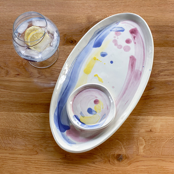 Platou oval Pink and Blue 36/11 [2]