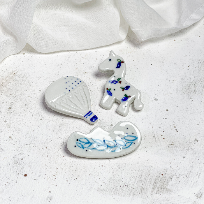 Set 3 broșe  - ceramică #4 [1]