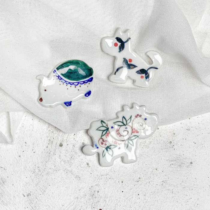 Set 3 broșe  - ceramică #6 [4]