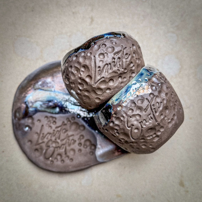 Set 2 cani și farfurie / maro [2]