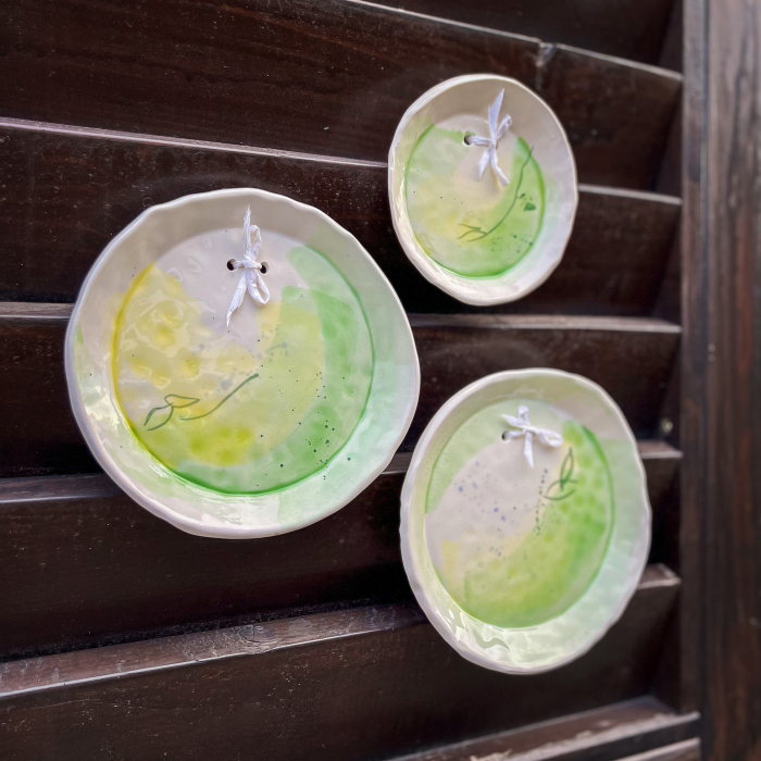 Set 3 tabluri ceramică "Green Lime" 12/16 cm [2]