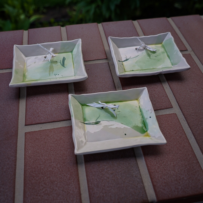Set 3 tabluri ceramică "Green Lime " 12/9,5 cm [3]