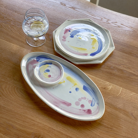 Platou oval Pink and Blue 36/11 [2]