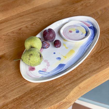 Decor - Platou oval Pink and Blue 36/11