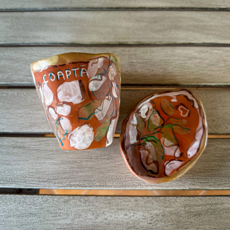 Cană și farfurie / model floral / 7 [4]