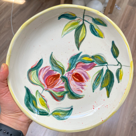 Flori de câmp - Farfurie largă Verde 24/3 cm