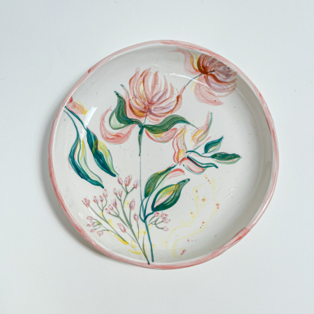 Flori de câmp - Farfurie largă Roșie 24/3 cm