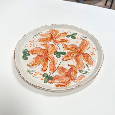 Farfurie Orange Flowers 26 cm 1 [6]