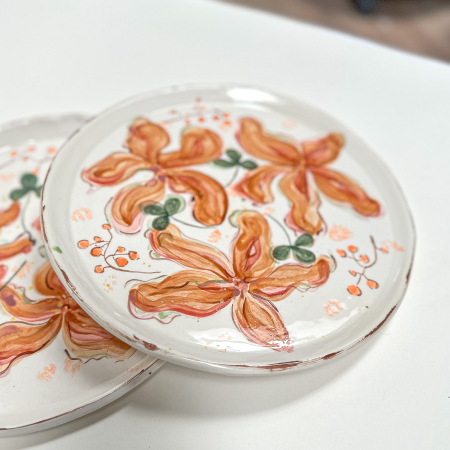 Farfurie Orange Flowers 26 cm 1 [4]