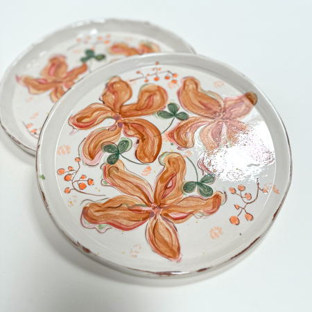 Farfurie Orange Flowers 26 cm 1 [5]