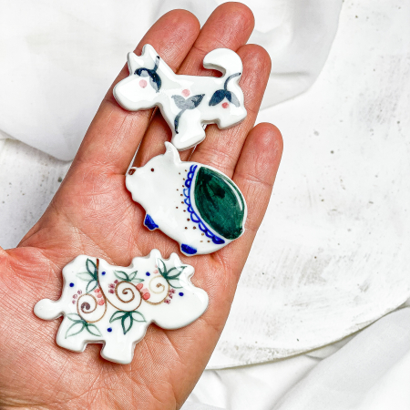 Broșe - Mărțișoare - Set 3 broșe  - ceramică #6