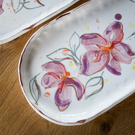 Flori de câmp - Platou Oval Magnolie 32/16 cm