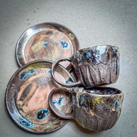 Căni - Set 2 Căni, 2 farfurii // bule