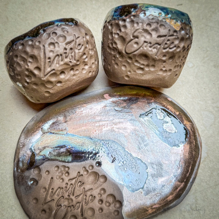 Set 2 cani și farfurie / maro [2]