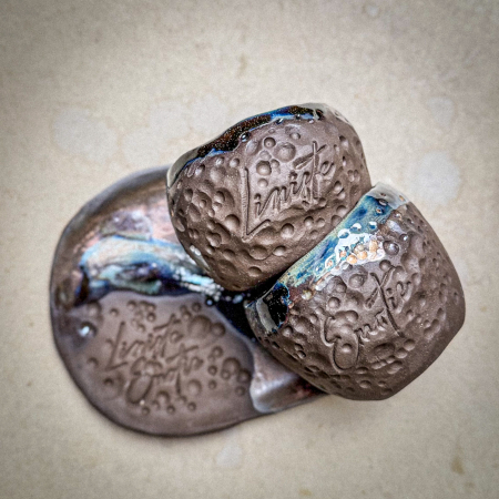 Căni - Set 2 cani și farfurie / maro