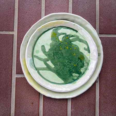 Set 2 vase Green Lime 19/22 cm [1]