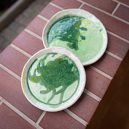 Set 2 vase Green Lime 19/22 cm