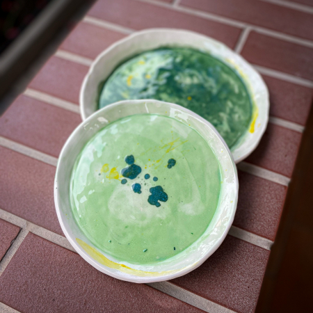 Set 2 vase Green Lime 19/22 cm (2)