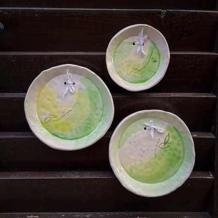 Set 3 tabluri ceramică "Green Lime" 12/16 cm [5]