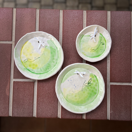 Set 3 tabluri ceramică "Green Lime" 12/16 cm [2]