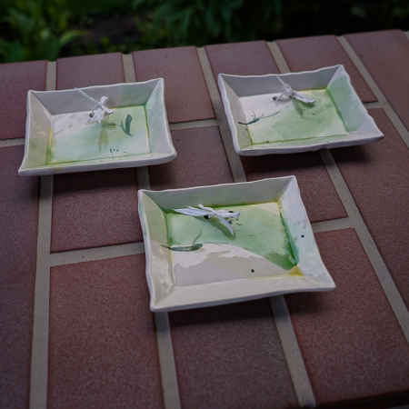 Set 3 tabluri ceramică "Green Lime " 12/9,5 cm [2]