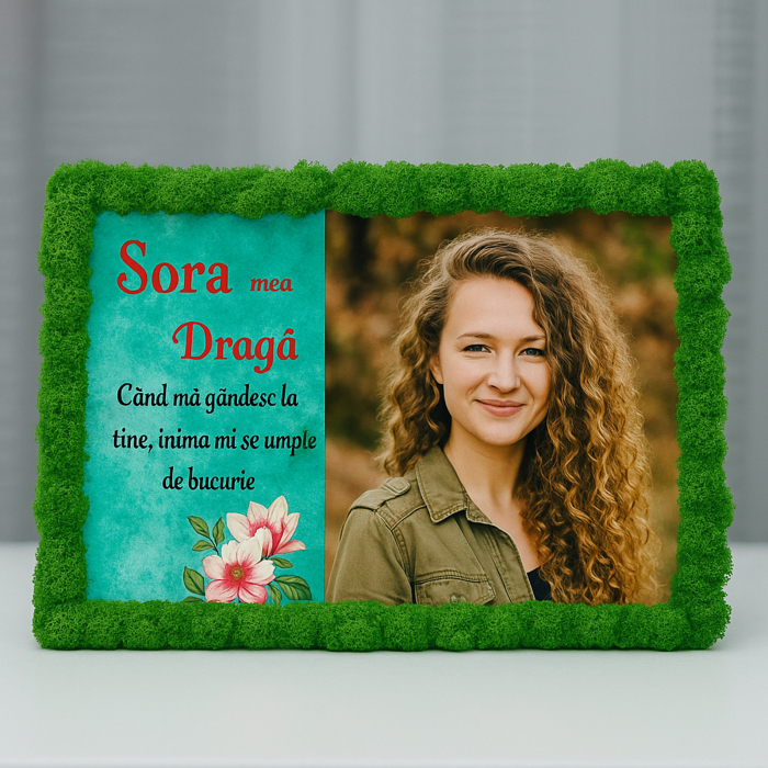 Tablou cu Licheni Naturali Personalizat Cadou deosebit pentru Soră [1]