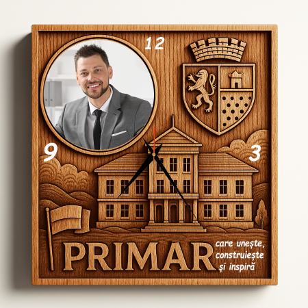 Ceasuri Personalizate - Ceas Personalizat Cadou Primar- cu Design Tematic si Text