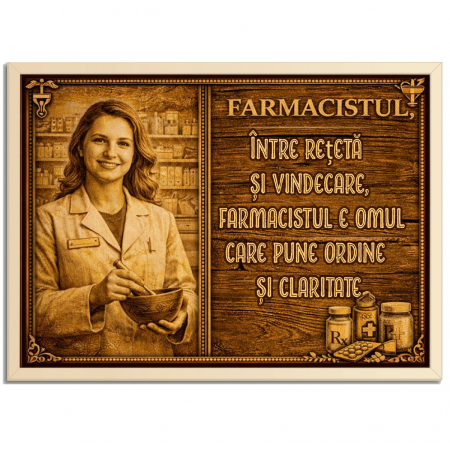 Tablouri Lemn - Tablou Lemn Cadou Farmacist