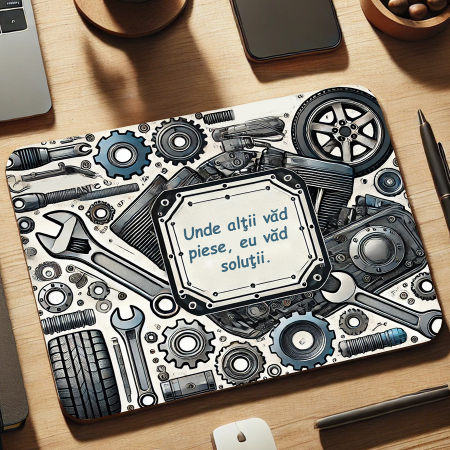 Mousepad Personalizat Cadou Mecanic Auto– cu Text și Grafică