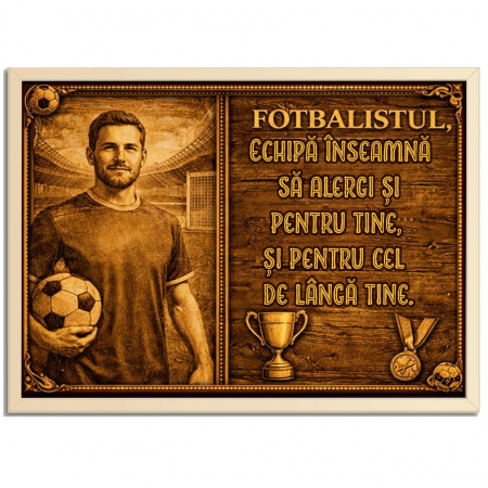Toate Produsele - Tablou Lemn Cadou Fotbalist