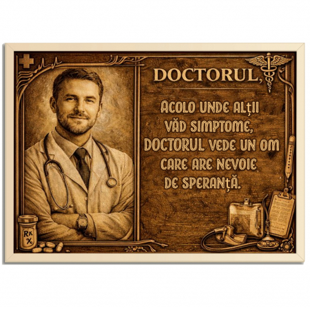 Tablouri Lemn - Tablou Lemn Cadou Doctor