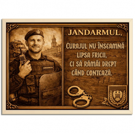 Tablou Lemn Cadou Jandarm