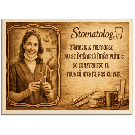 Tablou Lemn Cadou Stomatolog