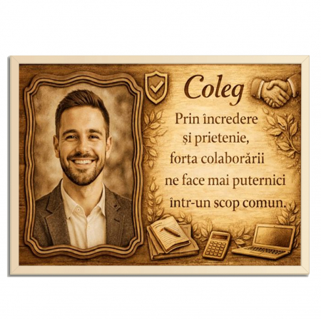 Tablou Lemn Cadou Coleg