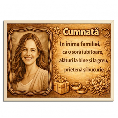Cadouri Cumnați - Tablou Lemn Cadou Cumnata