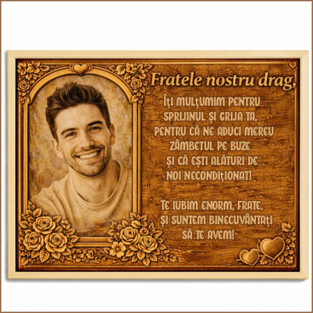 Tablouri Lemn - Tablou Lemn Cadou Frate