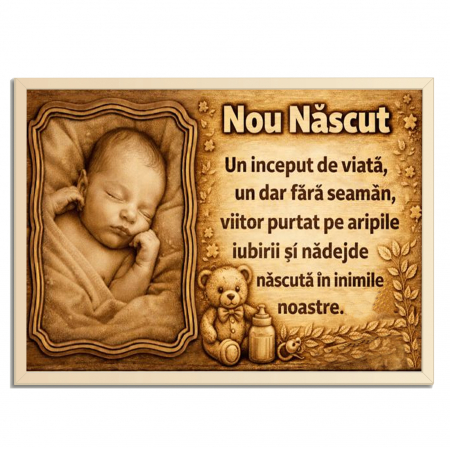 Cadouri Nou Născut - Tablou Lemn Cadou Nou Nascut