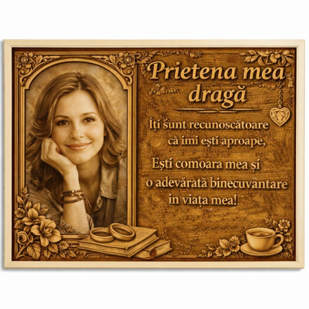 Tablouri - Tablou Lemn Cadou Prietenă