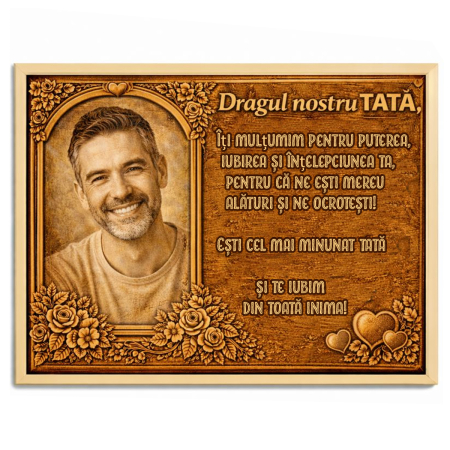 Tablouri Lemn - Tablou Lemn Cadou Tata