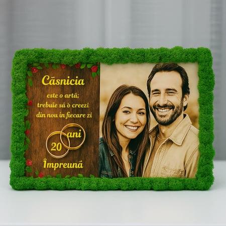 Cadouri Prietenă/Prieten - Tablou Personalizat cu Licheni Naturali – Cadou pentru Aniversarea Căsniciei
