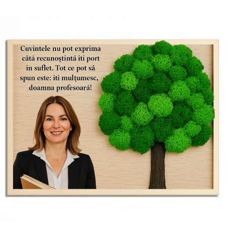Cadre Didactice - Tablou cu Licheni Naturali Personalizat Cadou Special pentru Învățătoare