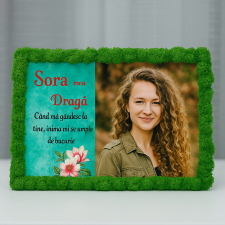 Tablouri  Licheni - Tablou cu Licheni Naturali Personalizat Cadou deosebit pentru Soră