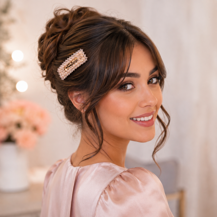 Agrafă de păr cu pietricele roz Fashion Diamonds [3]