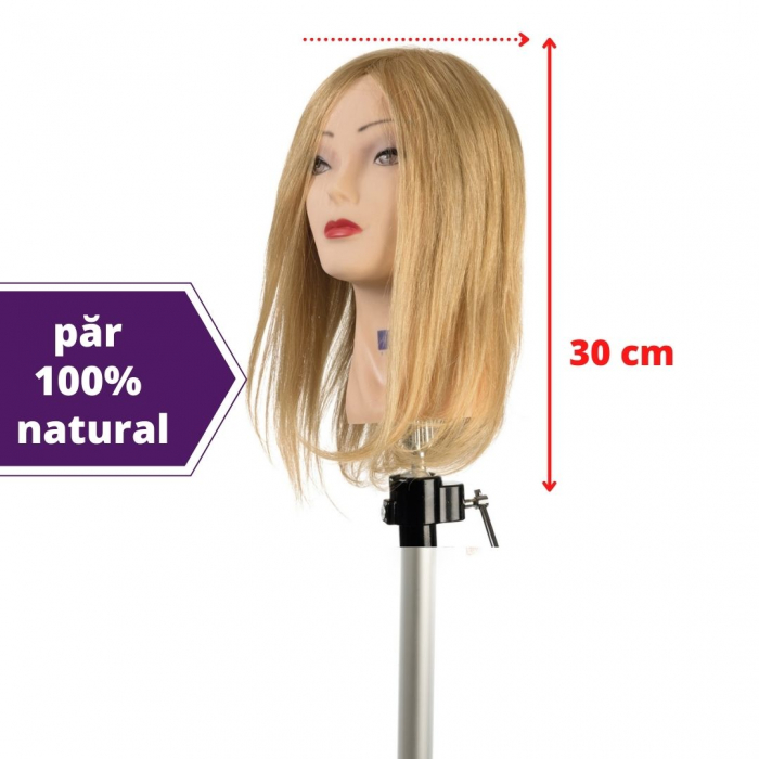 Cap manechin par natural - blond - lungime 30 cm - Labor Pro